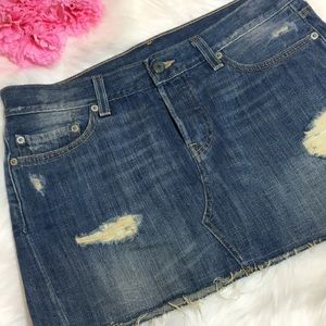 Levi’s Jean Fringed Skirt